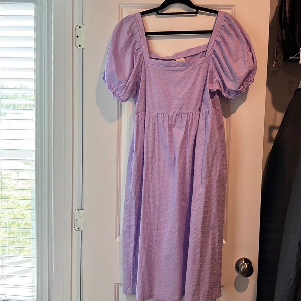 A New Day- lilac puff sleeved dress